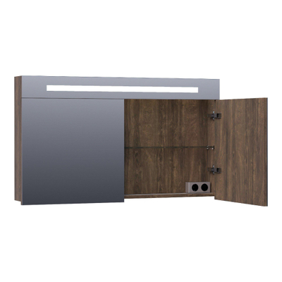 BRAUER Promise spiegelkast – 119x70x15 cm – directe LED – Grove (noten)