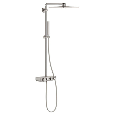 Grohe Euphoria SmartControl Cube Regendoucheset Opbouw- - hoofddouche 31cm - hannddouche staaf - Supersteel (RVS)