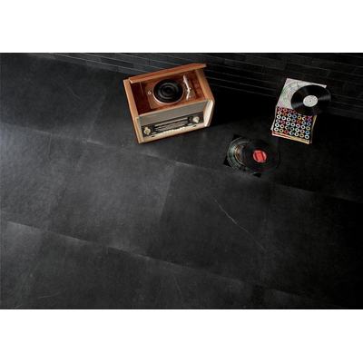 ÉCHANTILLON Terravito Ellino carreau mural et de sol - 80x80cm - 9mm - Carré - rectifié - Aspect pierre naturelle - Anthracite Mat