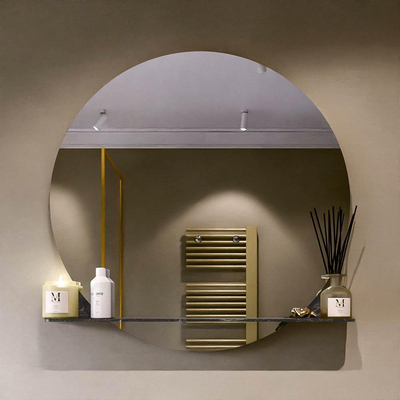 Mondiaz SPOT Miroir de salle de bain - rond 100cm - plan de miroir - couleur Lava