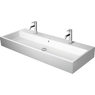 Duravit Vero Air Wastafel - 120x47cm - 2 kraangaten - met overloop - geslepen - wondergliss - wit