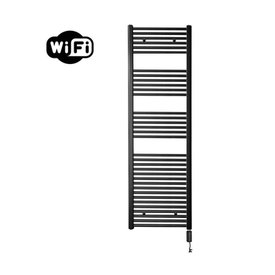 Sanicare HVW Elektrische Radiator - 172x60cm - 1127W - wifi - thermostaat - zwart - rechtsonder - mat zwart