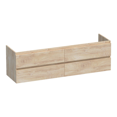 BRAUER Joy wastafelonderkast 160 4 softclose lades - greeploos - 2 sifon uitsparingen - Forest Wheat