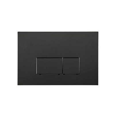 QeramiQ Dely Swirl Ensemble de toilettes - réservoir encastré QeramiQ Flush - abattant 35mm - plaque de commande noire mate en métal - boutons rectangulaires - noir mat