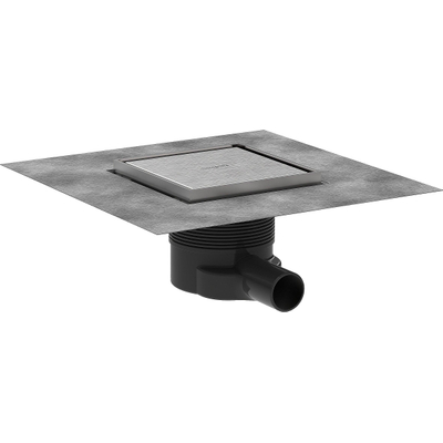 Hansgrohe RainDrain Brilliance Bonde de douche - 15x15cm - face arrière carrelable - brushed stainless steel