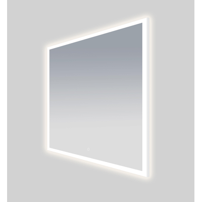 Adema Oblong miroir 80x70cm incluant des lampes à led dimmables avec chauffage du miroir avec interrupteur à écran tactile