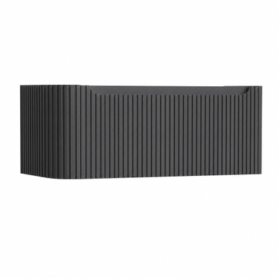 H&R Badmeubelen Juice Wastafelonderkast - 100x45x40cm - linkerhoek afgerond - 3D-front - 1 lade - geïntegreerde greep - antraciet mat