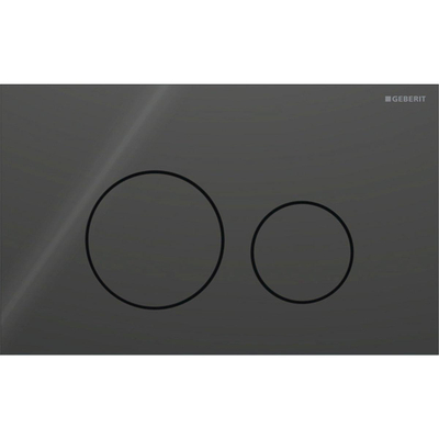 Geberit Sigma40 bedieningsplaat - 2-toets spoeling - extra dun - ronde knoppen - glas - glans zwart