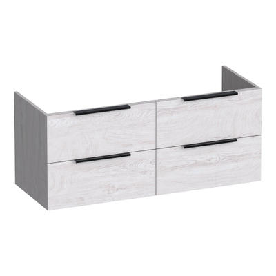 BRAUER Elevate meuble sous lavabo 120 excl. poignées à poser 4 tiroirs softclose et 2 découpes pour siphon - Forest Seashell