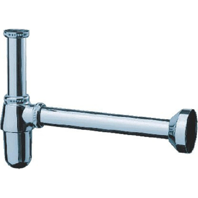 Hansgrohe Sifon 1.1/4inch - met rozet - inclusief muurbuis - messing chroom