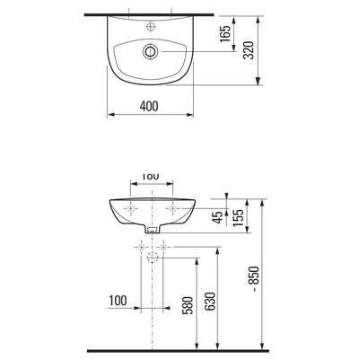 Plieger Brussel New Lave mains 40x32cm Blanc