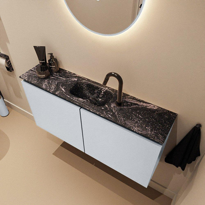 MONDIAZ TURE-DLUX Meuble de toilette 100cm Clay. EDEN lavabo Lava position milieu. Avec 1 trou de robinet.