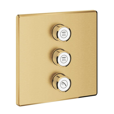 Grohe Grohtherm SmartControl Afbouwdeel - voor inbouwkraan - volumeregeling (stopkraan) - 3 functies - vierkant - brushed cool sunrise (goud)