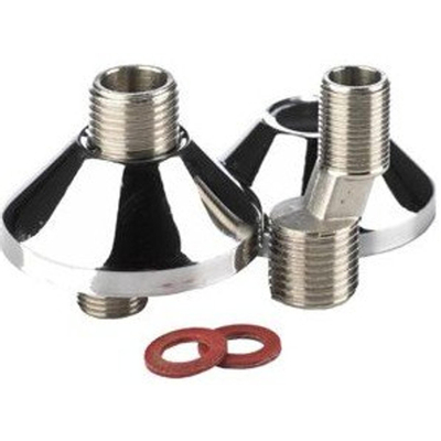 Raccord en S avec rosace par paire 1/2x3/8 chrome