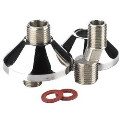 Raccord en S avec rosace par paire 3/4x3/8 chrome