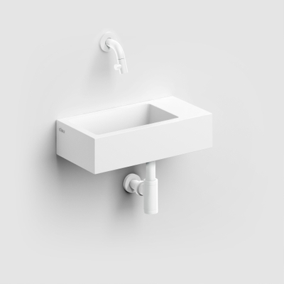 Clou Flush 3 fontein 36x18x9cm zonder kraangat aluite Wit mat