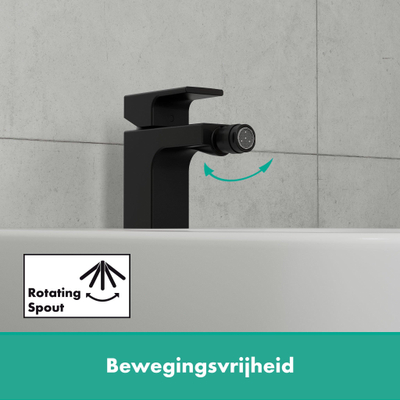 Hansgrohe Vernis bidetkraan met waste mat zwart