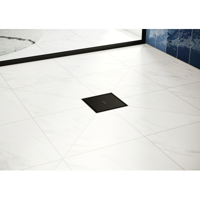Hansgrohe RainDrain Point Puntafvoer - 15x15cm - achterzijde betegelbaar - mat zwart