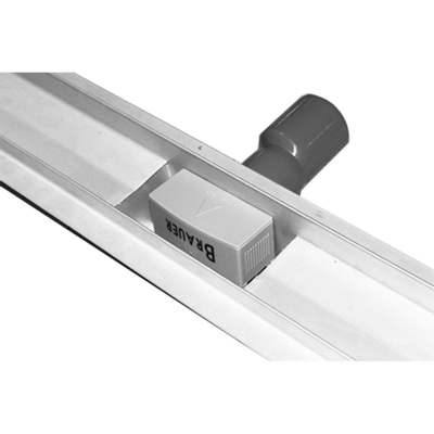 Brauer Douchegoot - 160x7x6.7cm - ondiepe vloerflens - zijuitloop - RVS - mat zwart