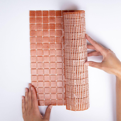 The Mosaic Factory Amsterdam mozaïektegel - 32.2x32.2cm - wand en vloertegel - Vierkant - Glas Dark Terra Mat