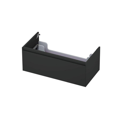INK Wastafelonderkast - 90x45x35cm - 1 lade - greeploos - MDF lak - Antraciet mat