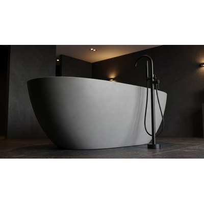 ZEZA Eloise Baignoire îlot - 170x80cm - acrylique - siphon - gris mat