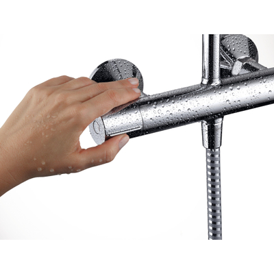 Hansgrohe Vernis Shape ensemble de douche avec thermostat noir mat