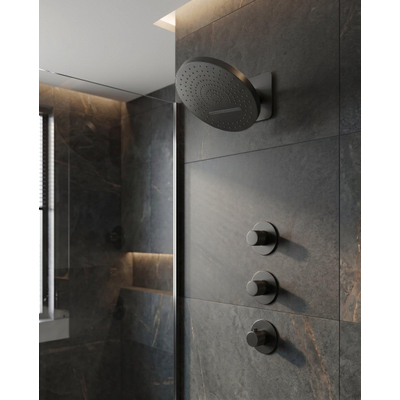 Uniforma inbouw regendouche – thermostatisch – Ø32 cm hoofddouche met waterval – zonder handdouche – mat zwart