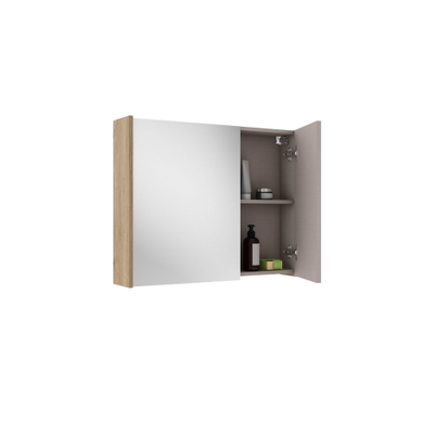 Saniclass Prime Armoire miroir - 80x63x16cm - y compris panneaux latéraux - cannelle
