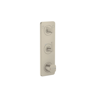 Hansgrohe Axor Citterio C afbouwdeel v. inbouw douchekraan thermostatisch m. plaat v. 2 functiesen cubic cutbrushed nickel