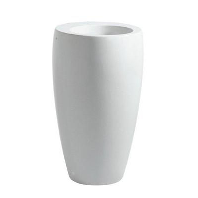 Laufen Alessi One lavabo autoportant 53x53x90cm sans trou de robinetterie incl. bonde céramique lcc-blanc