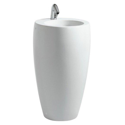 Laufen Alessi One lavabo autoportant 53x53x90cm 1 trou de robinet inclus. clou céramique lcc-blanc
