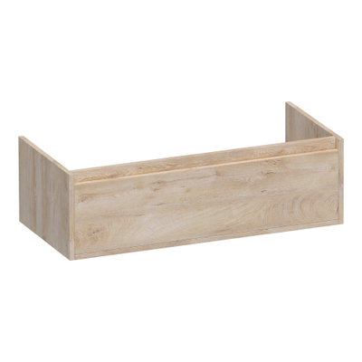 BRAUER Hope wastafelonderkast - 99x30x45.5cm - 1 softclose lade greeploos - 1 sifon uitsparing - Forest Wheat