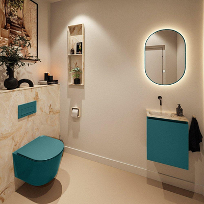 MONDIAZ TURE-DLUX 40cm toiletmeubel Smag. EDEN wastafel Frappe positie links. Zonder kraangat.