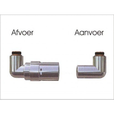 Vasco Jeu de robinets coudé gauche avec tête thermostatique blanc