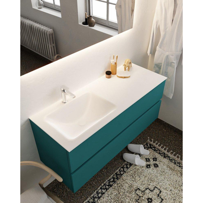 Mondiaz VICA Ensemble de meuble de salle de bain - 120cm - meuble sous-vasque smag - 2 tiroirs - lavabo cloud gauche - 1 trou de robinet - version XL 60cm haut