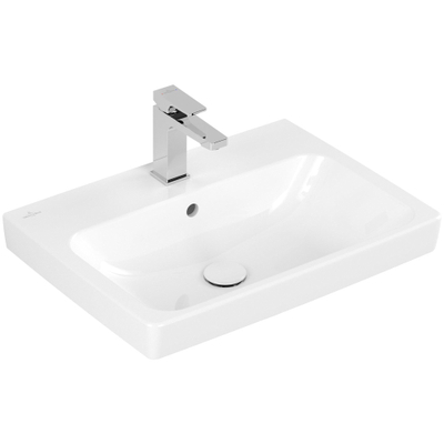 Villeroy & boch Architectura Lavabo - 44.5x60cm - avec trou de robinet - antibactérien - dessous rectifié - blanc alpin