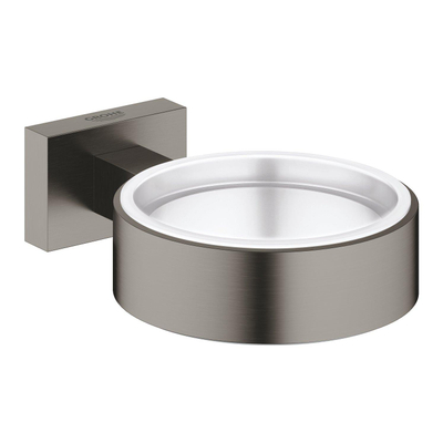 GROHE Essentials Cube Porte-gobelet - 7,2x10,7x2,8cm - sans verre - brushed hard graphite