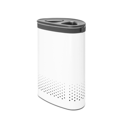 Brabantia Wasbox - 55 liter - kunststof deksel - uitneembare waszak - wit