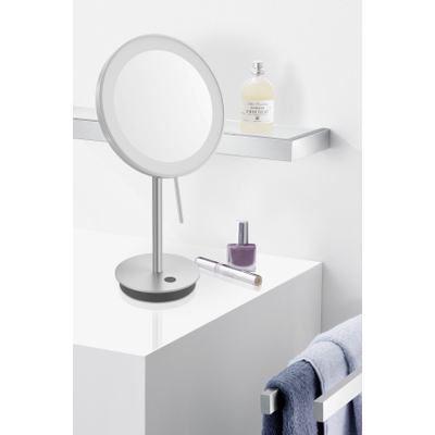 Miroir cosmétique Zack Alona 13.3x20x37.8cm miroir debout inclinable avec batteries mat brossé