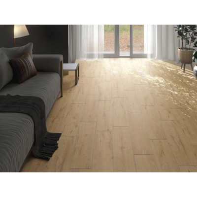 Terravito Selvaro Keramisch parket wand- en vloertegel - 20x120cm - 9.0mm - Rechthoek - gerectificeerd - Houtlook - mat bruin - Oak