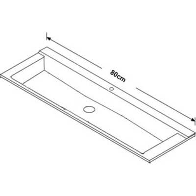 BRAUER Lava wastafel - 80x46x10cm - 1 wasbak - 1 kraangat - natuursteen - basalt antraciet