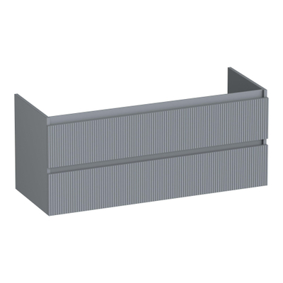 BRAUER Joy Wavy wastafelonderkast 120 2 softclose lades - greeploos - 2 sifon uitsparingen - mat grijs