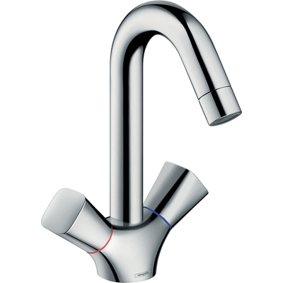 Hansgrohe Logis Tweegreeps wastafelmengkraan - 150 met draaibare uitloop 120° zonder afvoer - hoogglans chroom