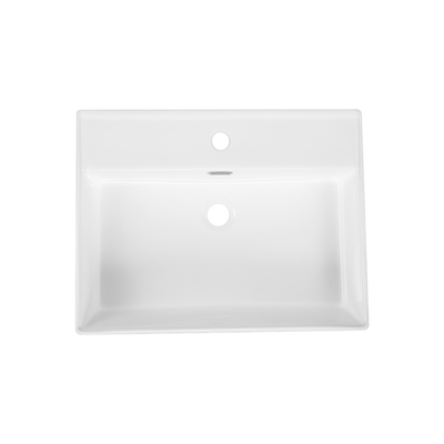 Saniclass Levina Meubelwastafel - 80.5x47x12cm - overloop - 1 wasbak - 1 kraangat - keramiek - wit glans