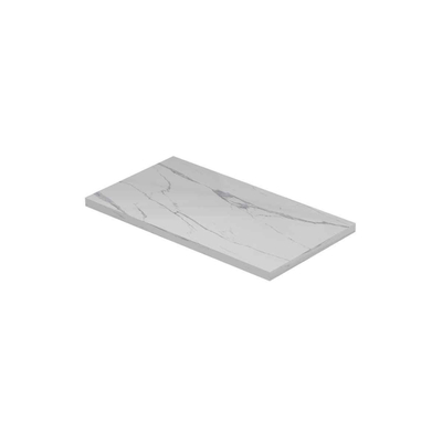INK Topdeck Wastafelblad - 40x22x1.2cm - tbv onderkast - Keramiek - Statuario glossy