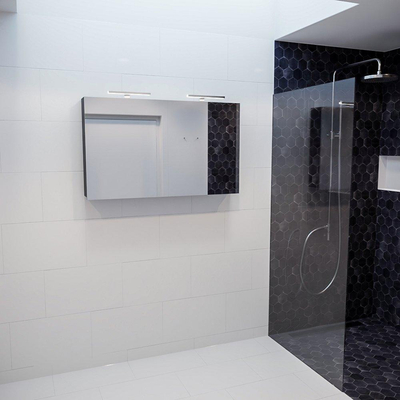 Mondiaz CUBB Armoire de toilette avec miroir - 120x70cm - 2 portes - Dark Grey (Gris)