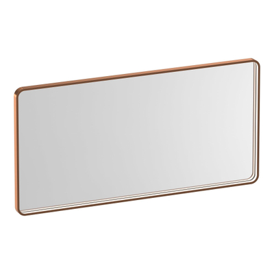 BRAUER Sapphire miroir 120 rectangulaire arrondi cadre cuivre avec éclairage LED direct avec fonction de variation et de couleur et télécommande