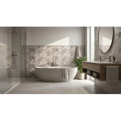 Fap Ceramiche Nobu wandtegel - 25x75cm - gerectificeerd - Natuursteen look - Silver mat (zilver)