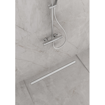Hansgrohe RainDrain Compact Douchegoot - 120cm - standaard installatie - brushed stainless steel